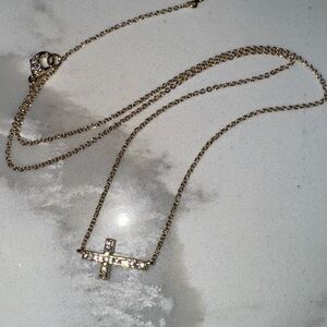 Nadri Gold Cross Necklace New